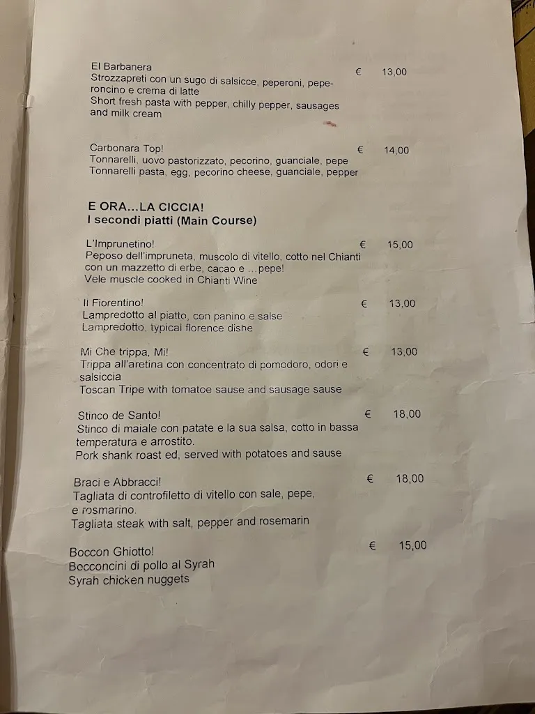Menu_Briganti Toscani “La Tavernaccia”_Arezzo_image_2