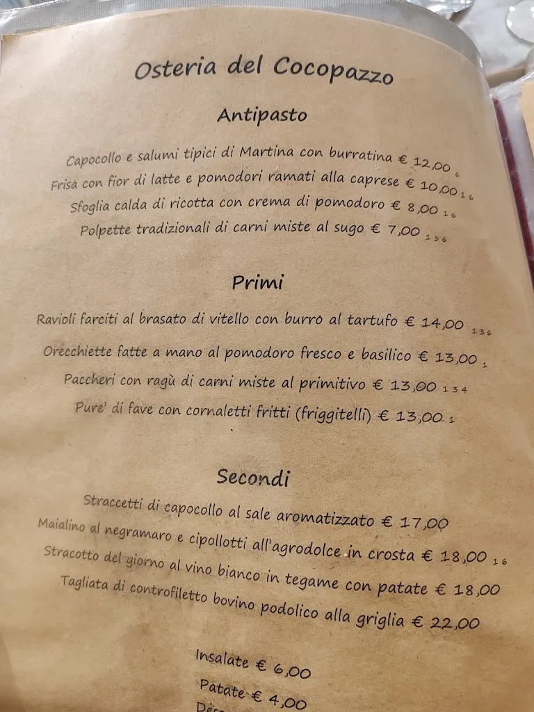 Menu_Osteria del Coco Pazzo_Martina Franca_image_1