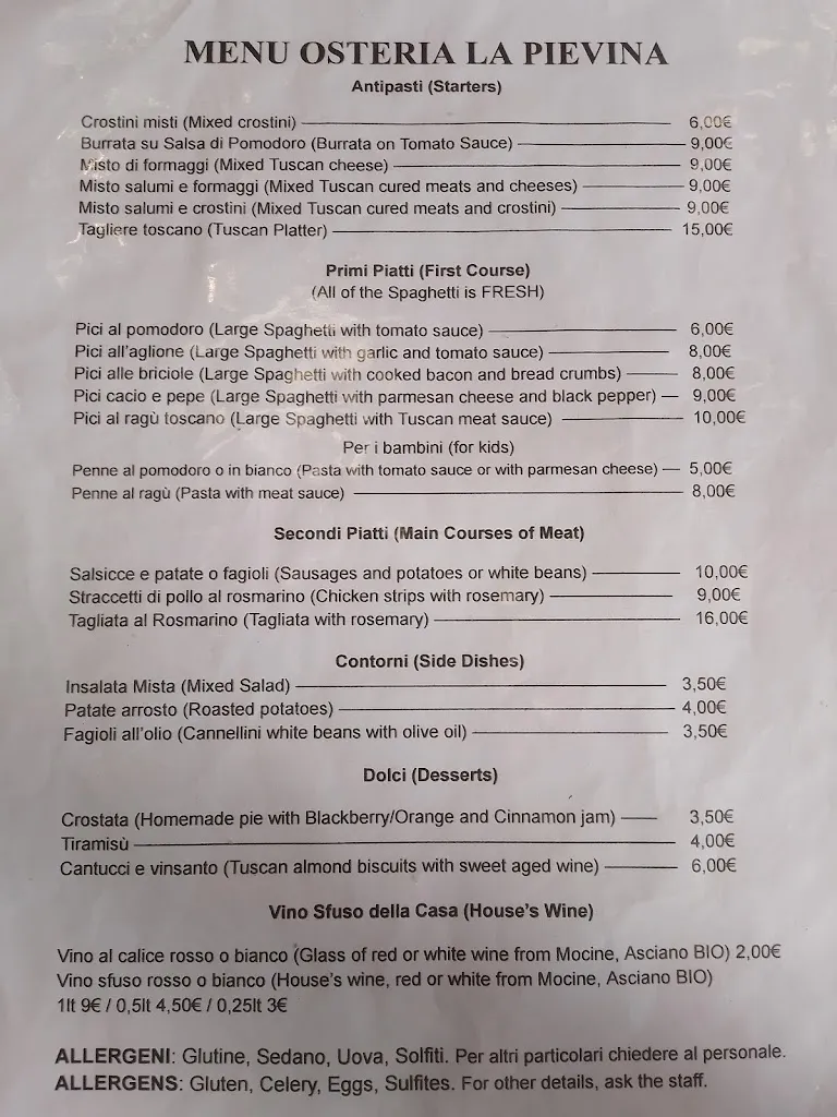 Menu_Bar Osteria La Pievina_Asciano_immagine_1