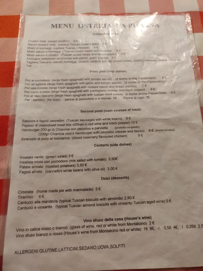 Menu_Bar Osteria La Pievina_Asciano_immagine_4