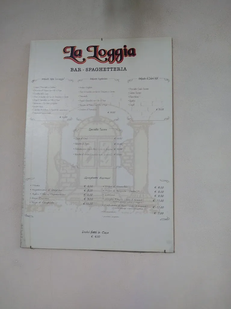 Menu_La Loggia - Bar Spaghetteria - Bed and Breakfast_Altopascio_image_1
