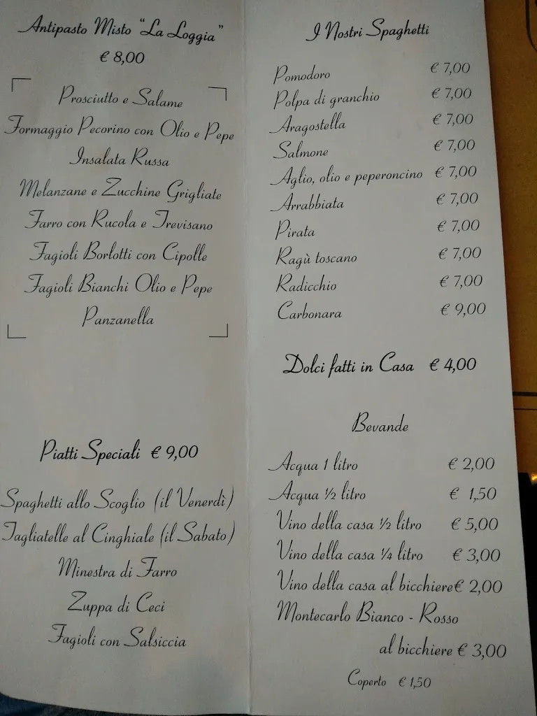Menu_La Loggia - Bar Spaghetteria - Bed and Breakfast_Altopascio_image_4