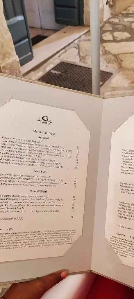 Menu_Ristorante Gaonas - Martina Franca_Martina Franca_imagen_2