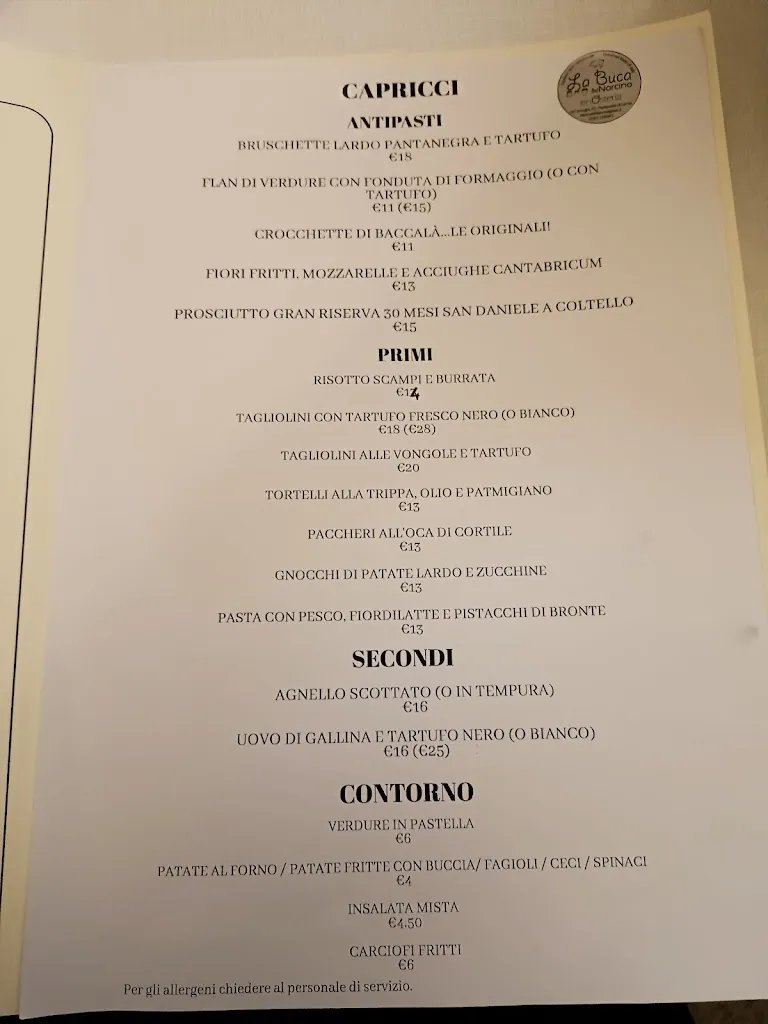 Menu_La Buca Del Norcino_Altopascio_image_1