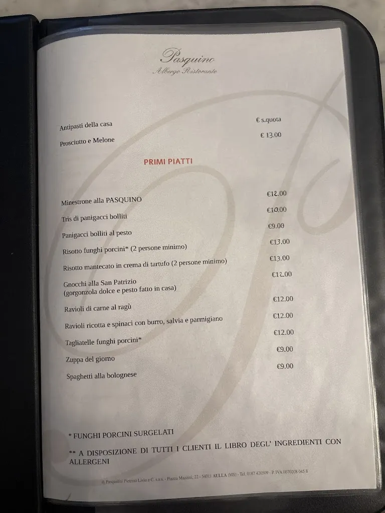 Menu_Albergo Ristorante Pasquino_Aulla_image_1