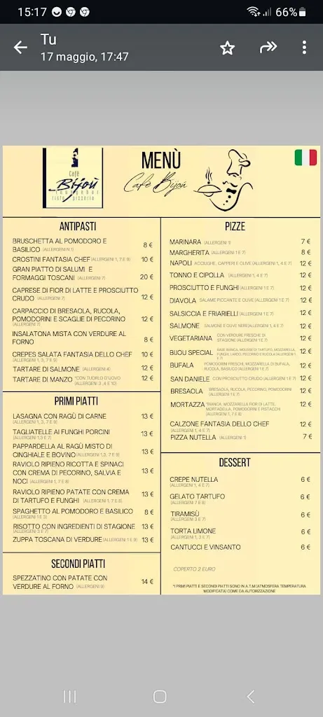 Menu_Pizzeria Cafè Bijoù_Barberino Val d'Elsa_image_1