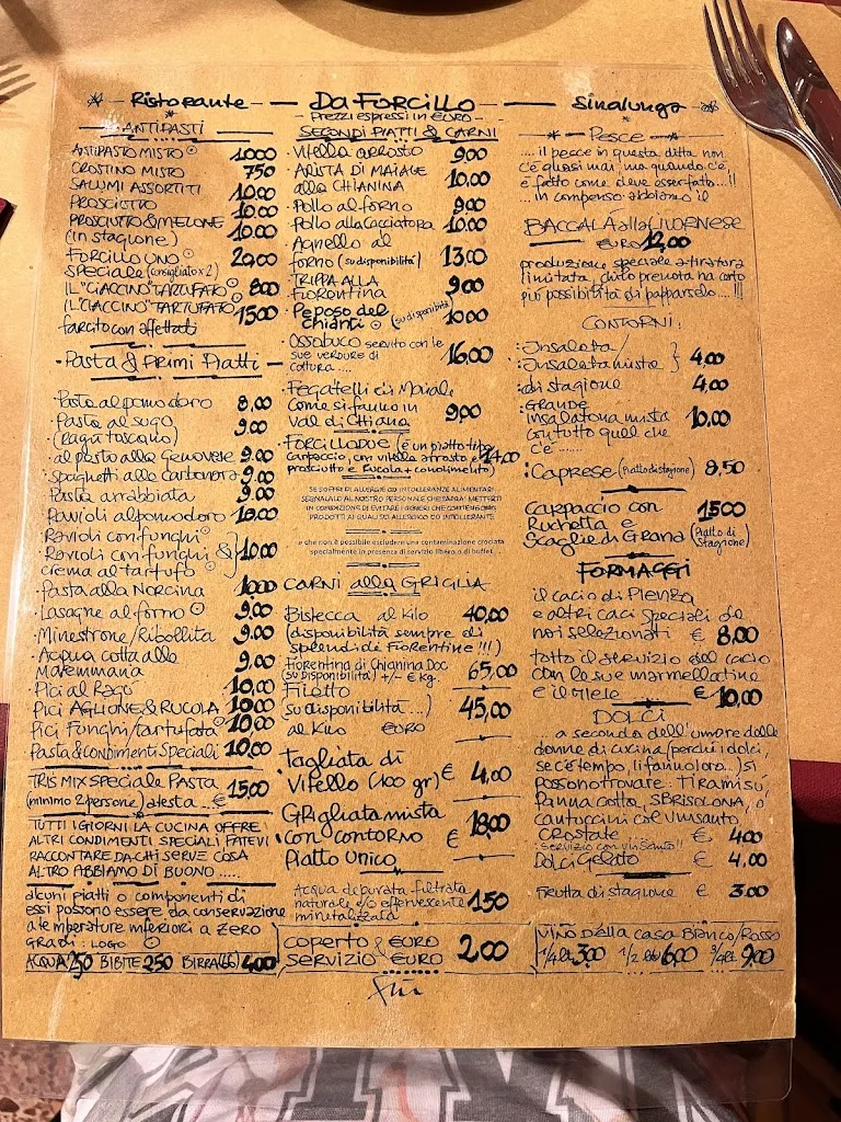 Menu_Forcillo Ristorante Locanda & Camere_Bettolle_image_1