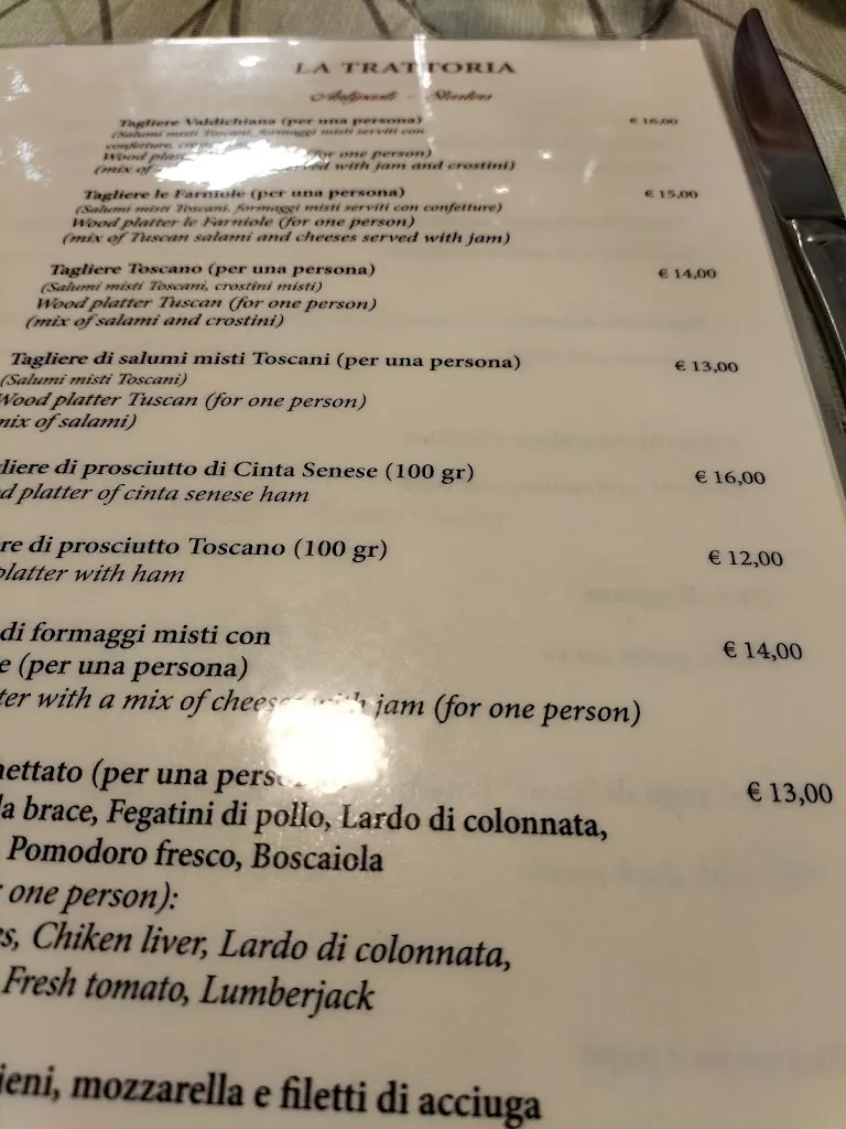 Menu_Trattoria Braceria Pizzeria Le Farniole zona Valdichiana_Bettolle_image_1