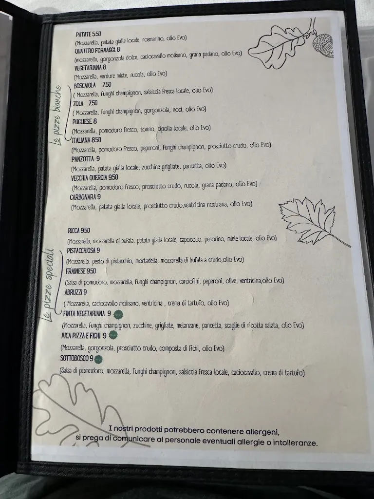 Menu_La Vecchia Quercia_Castiglione Messer Marino_image_1