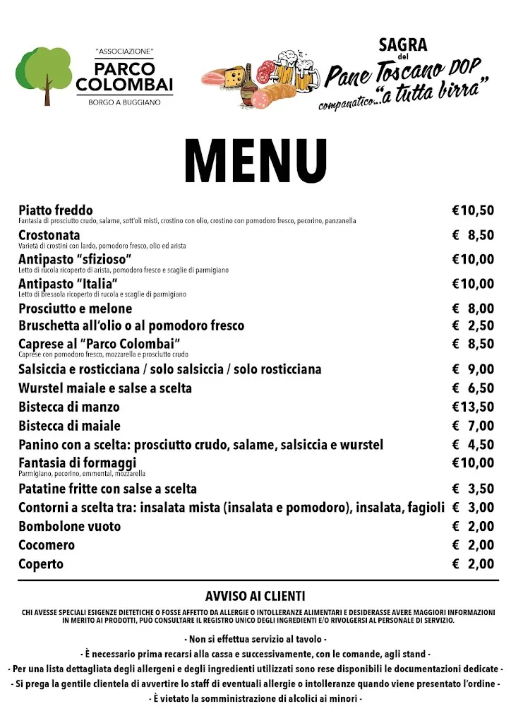 Menu_Sagra del Pane toscano DOP…companatico 'a tutta birra'_Borgo a Buggiano_image_1