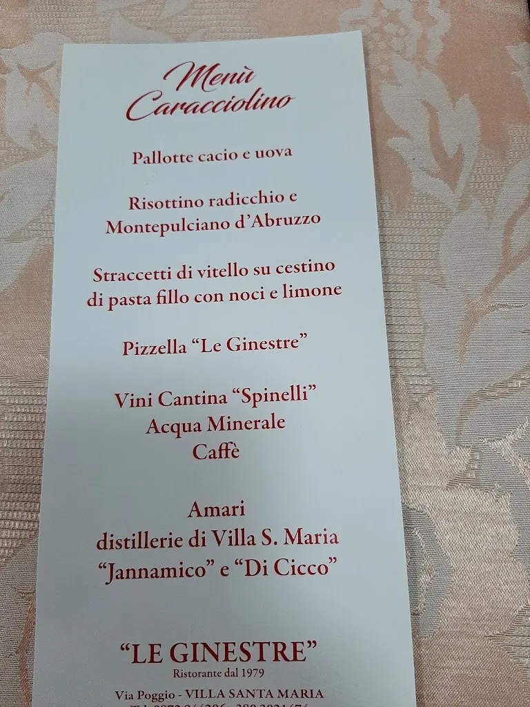 Menu_Ristorante Le Ginestre_Castiglione Messer Marino_image_1