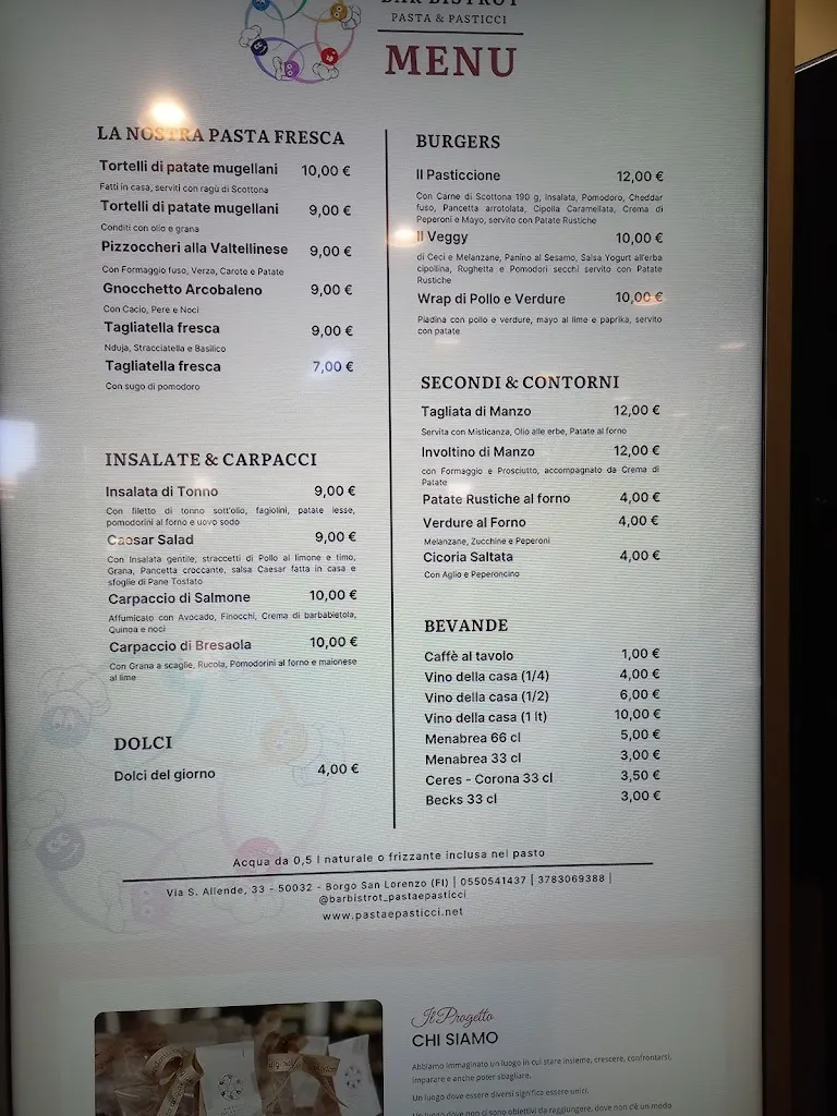 Menu_Bar Bistrot “Pasta & Pasticci”_Borgo San Lorenzo_image_2