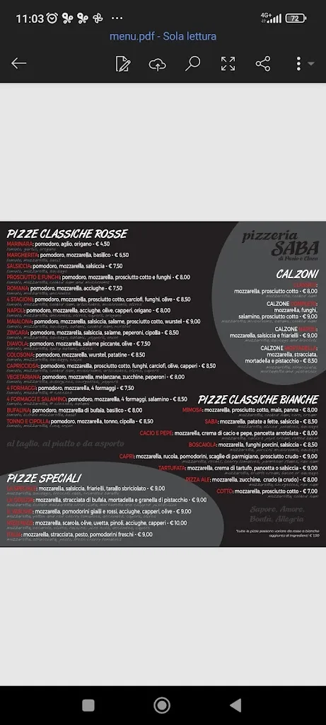 Menu_SABA pizzeria a taglio e asporto_Buonconvento_immagine_1