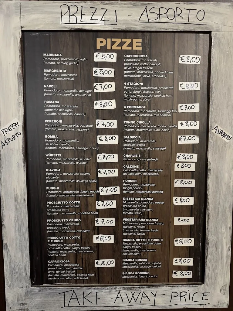 Menu_Charlie's Pub pizzeria_Buonconvento_image_1