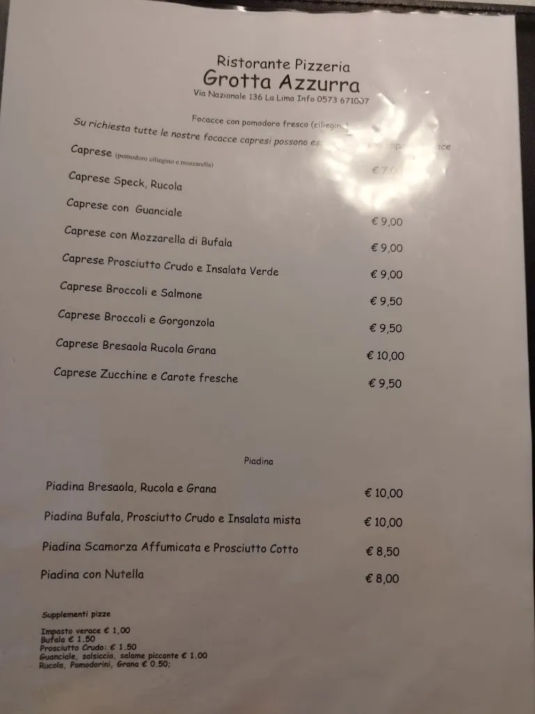 Menu_Ristorante Pizzeria Grotta Azzurra_Campo Tizzoro_image_1