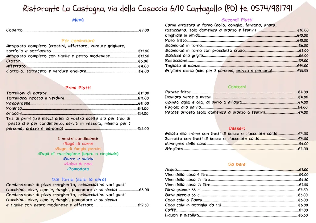 Menu_Ristorante La Castagna_Cantagallo_image_1