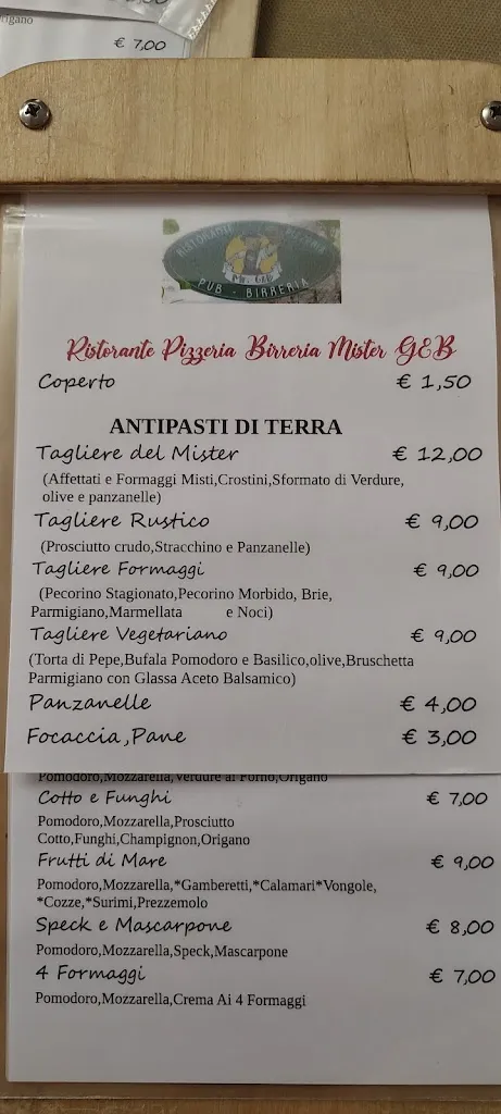 Menu_Ristorante Pizzeria Mr. G&B_Camaiore_image_1