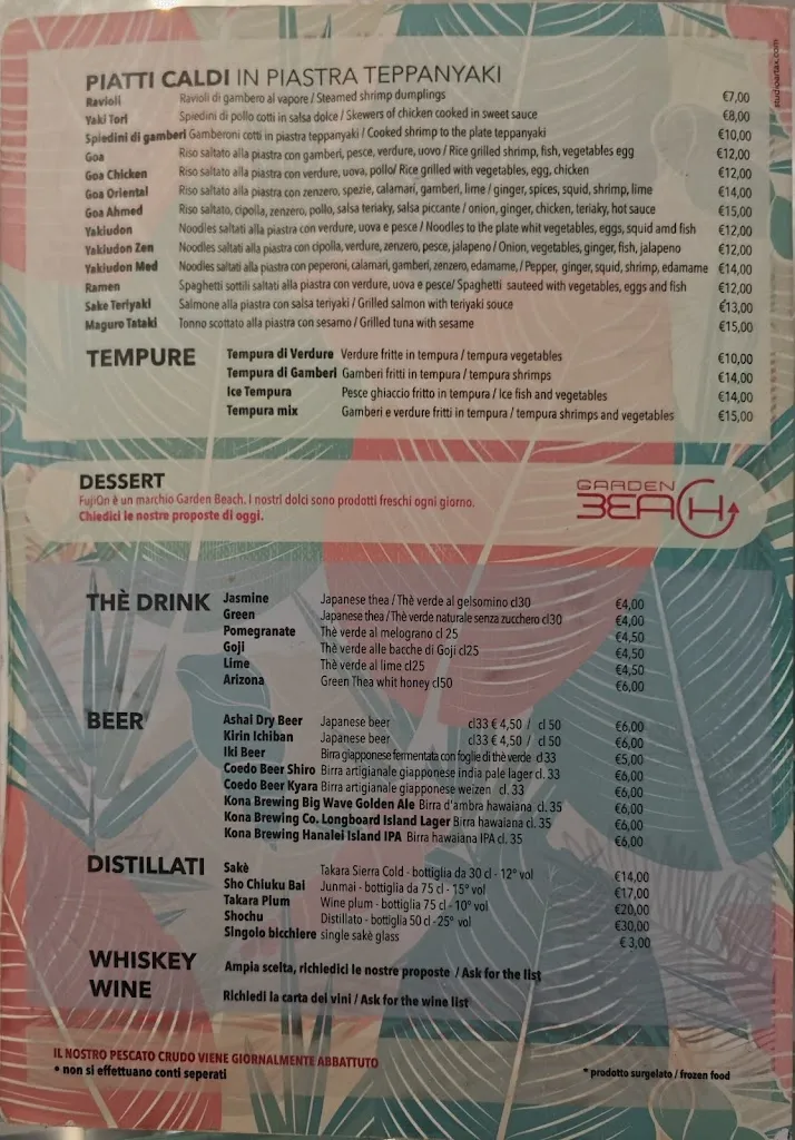 Menu_Garden Beach_Campo nell'Elba_immagine_2