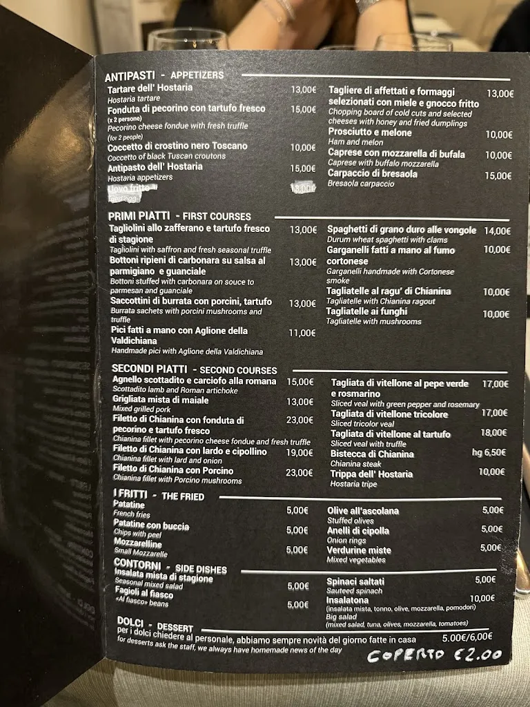 Menü_Hostaria Pizzico_Camucia-Monsigliolo_Bild_1