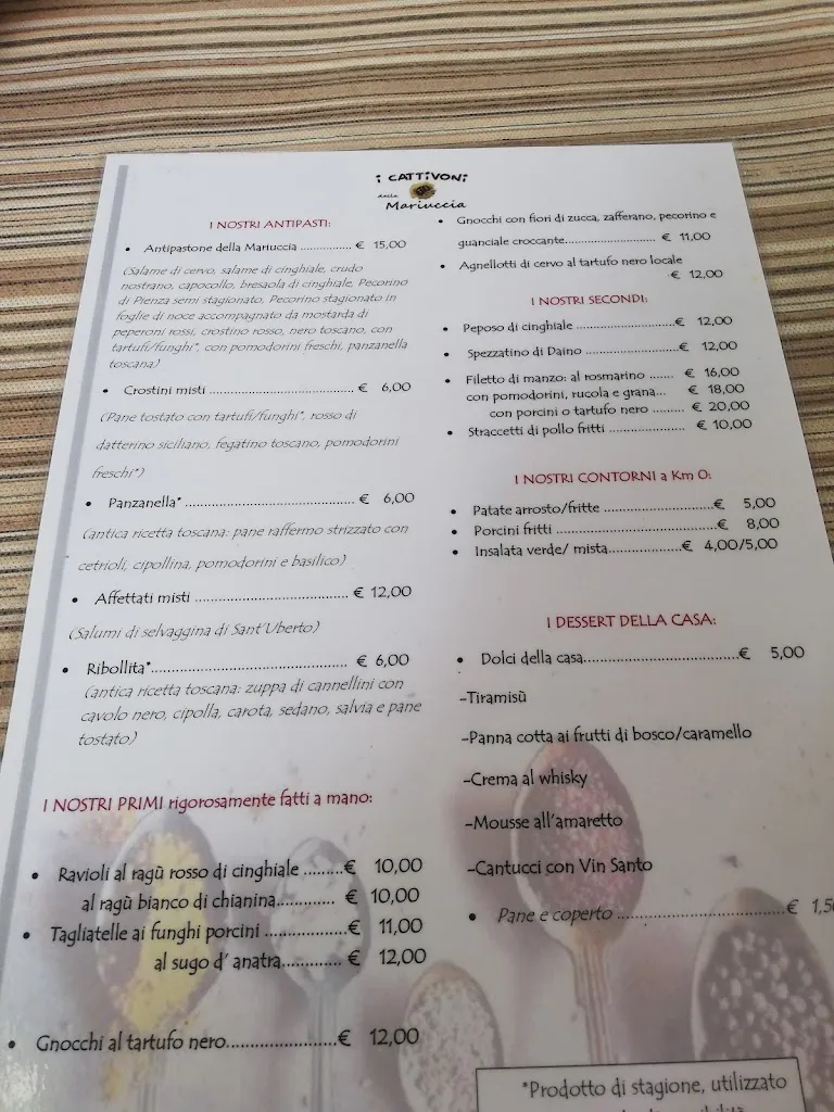 Menu_I Cattivoni della Mariuccia_Caprese Michelangelo_image_1