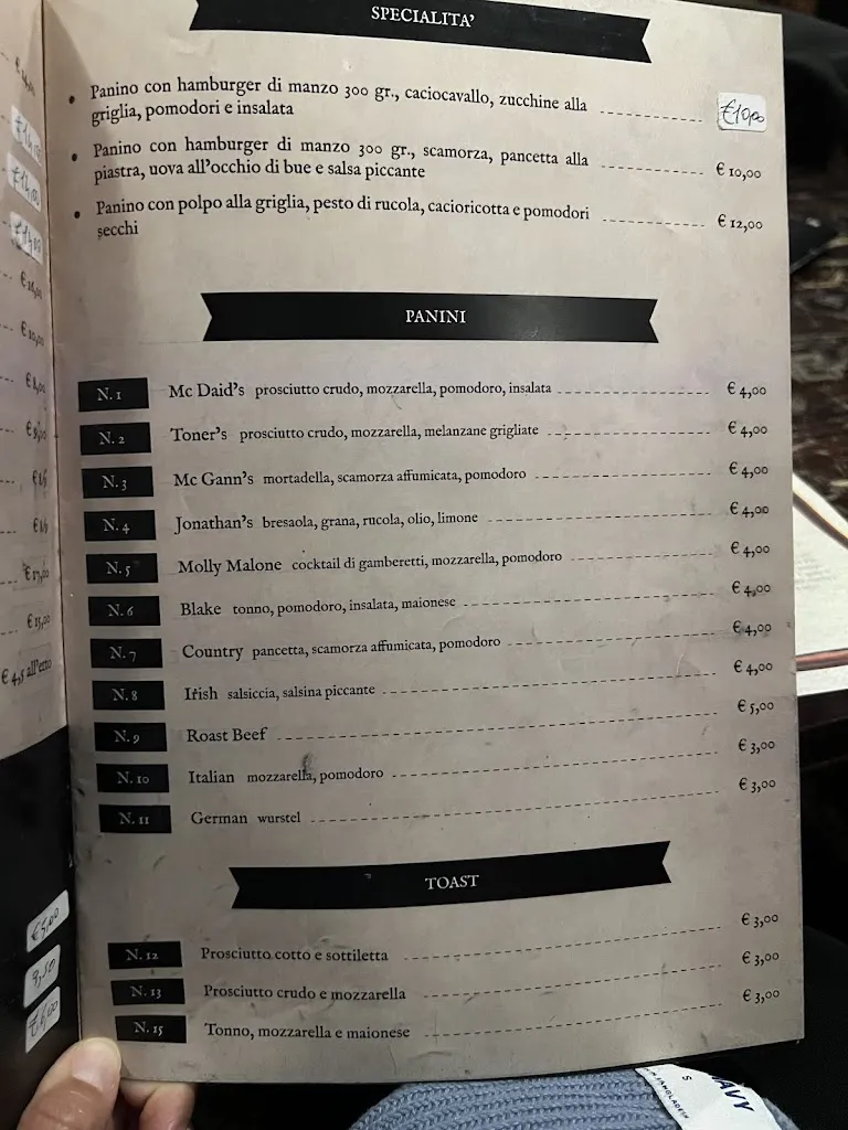 Menu_Jonathan's Pub & Ristorante_Mattinata_image_4