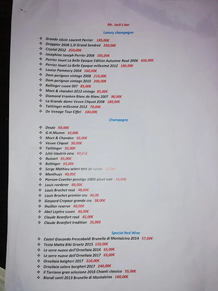 Menu_Mr jack's bar_Castelfranco di Sopra_image_1