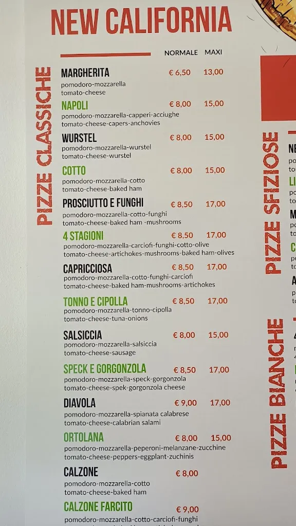Menu_Pizzeria Bar New California_Castelfranco di Sopra_image_3