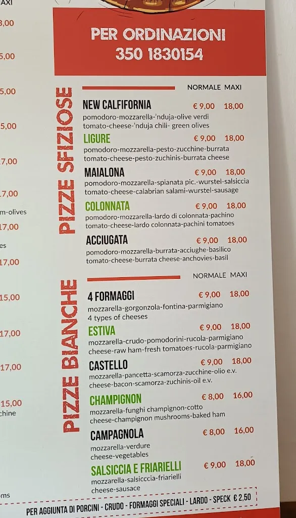 Menu_Pizzeria Bar New California_Castelfranco di Sopra_image_4