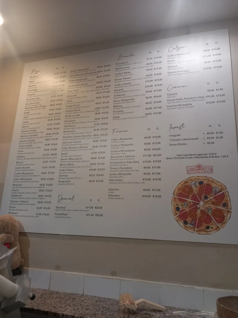 Menu_Pizzeria Oasi Della Pizza di Tocchini Fulvia_Castelfranco di Sotto_image_1
