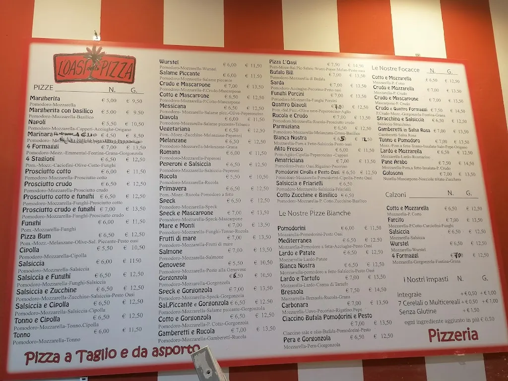 Menu_Pizzeria Oasi Della Pizza di Tocchini Fulvia_Castelfranco di Sotto_image_2
