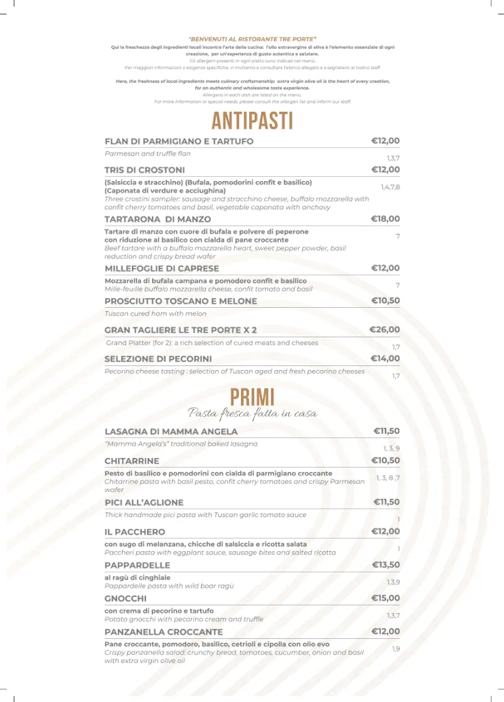 Menu_Le Tre Porte - Castellina in Chianti_Castellina in Chianti_image_3