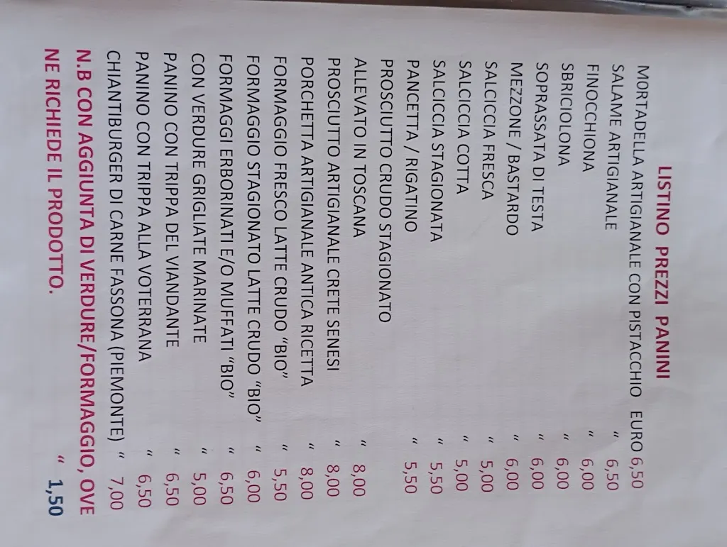 Menu_Wine Bar la Sosta del Gallo Viandante da i'babbo_Castellina in Chianti_image_3