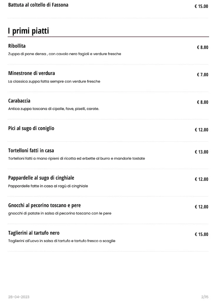 Menu_Antica Trattoria La Torre_Castellina in Chianti_image_1