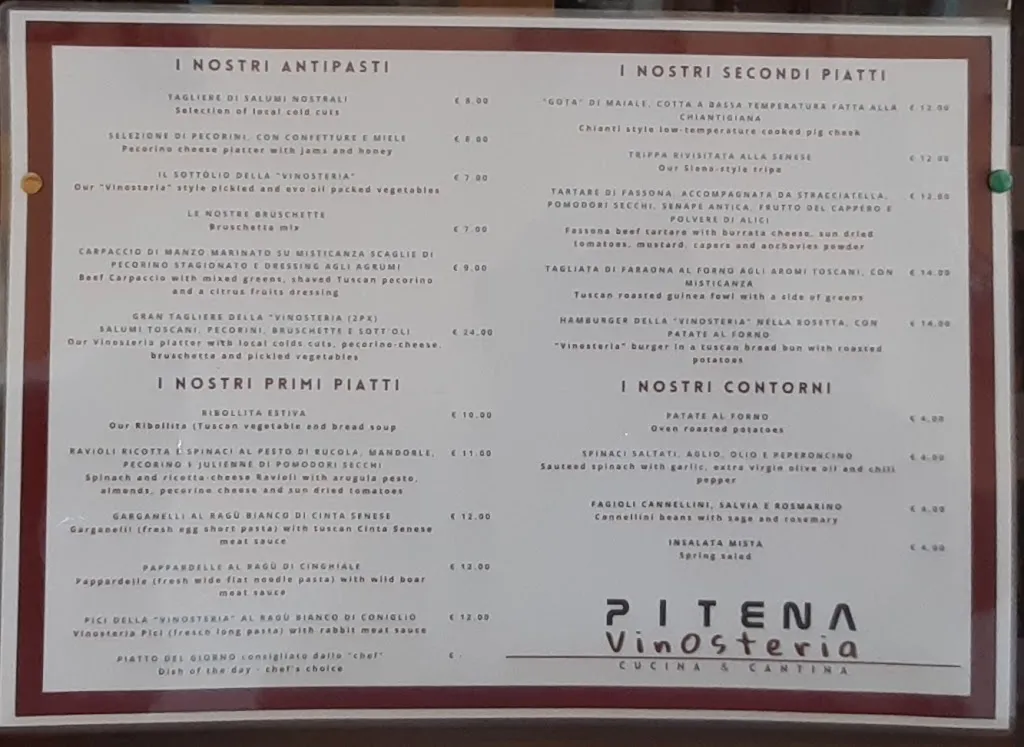 Menu_Pitena Cantina e Cucina_Castellina in Chianti_image_4