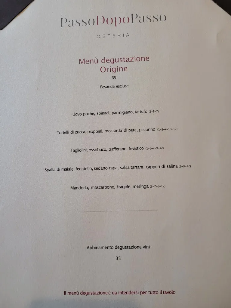 Menu_Passo dopo Passo Osteria_Castellina in Chianti_image_1