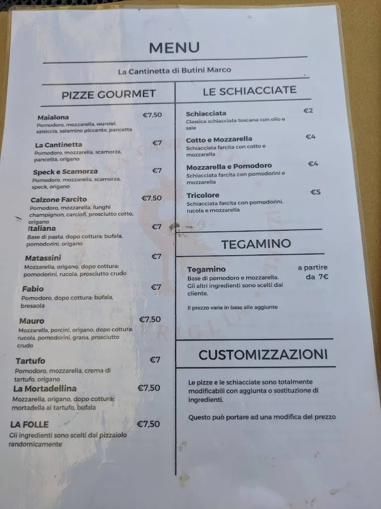Menu_Pizzeria La Cantinetta_Castelnuovo dei Sabbioni_immagine_1
