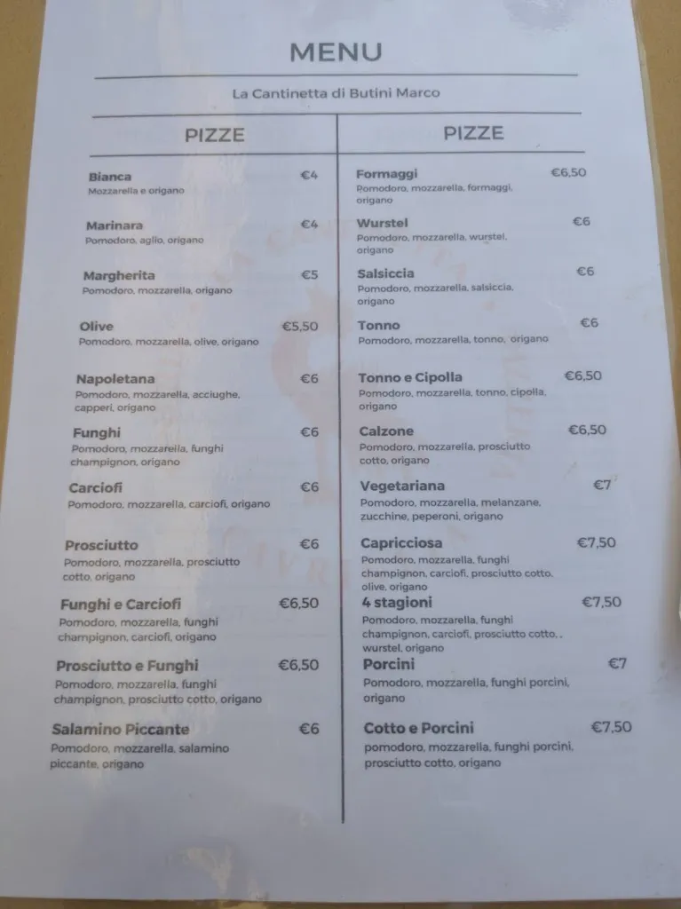 Menu_Pizzeria La Cantinetta_Castelnuovo dei Sabbioni_immagine_2