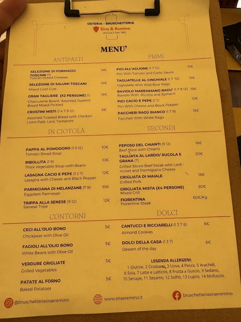 Menu_Osteria Bruschetteria da Sira e Remino_Castelnuovo Berardenga_image_1