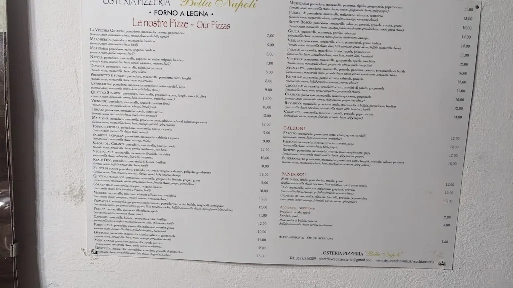 Pizzeria Osteria Bella Napoli restaurant in Castelnuovo Berardenga