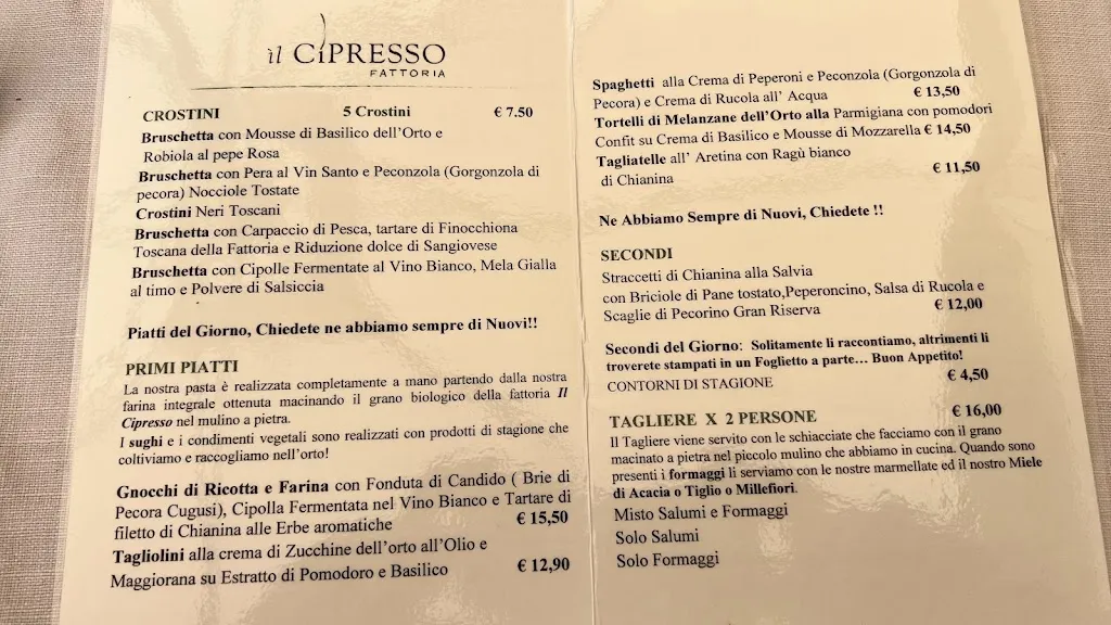 Menu_Ristorante la Tabaccaia, Vendita e Degustazione Prodotti Fattoria Il Cipresso_Castiglion Fiorentino_image_4