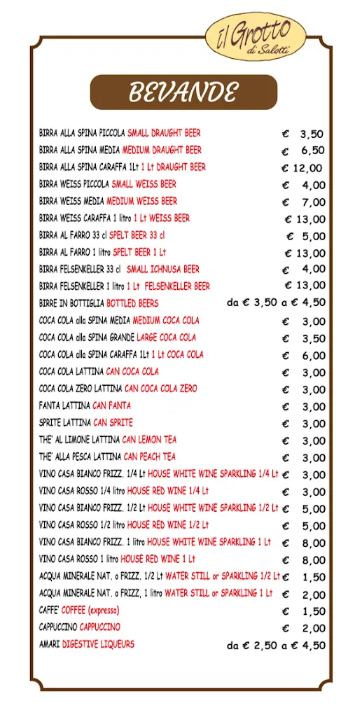 Menu_Il Grotto di Salotti - Ristorante - Pizzeria - Hotel - Bar Alimentari_Castelnuovo di Garfagnana_image_1