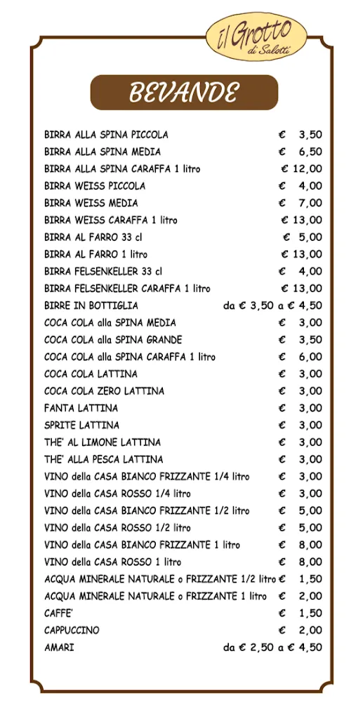 Menu_Il Grotto di Salotti - Ristorante - Pizzeria - Hotel - Bar Alimentari_Castelnuovo di Garfagnana_image_4