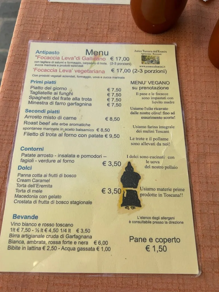 Menu_Ristorante @ Agriturismo Antica Trattoria dell'Eremita_Castelnuovo di Garfagnana_image_1