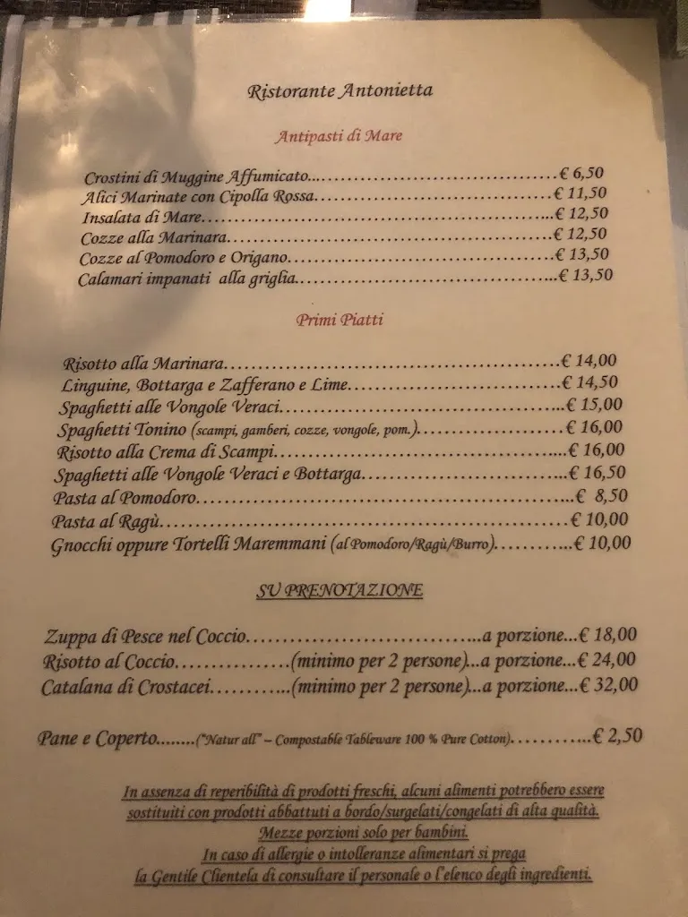 Menu_Ristorante Da Antonietta_Castiglione della Pescaia_immagine_2
