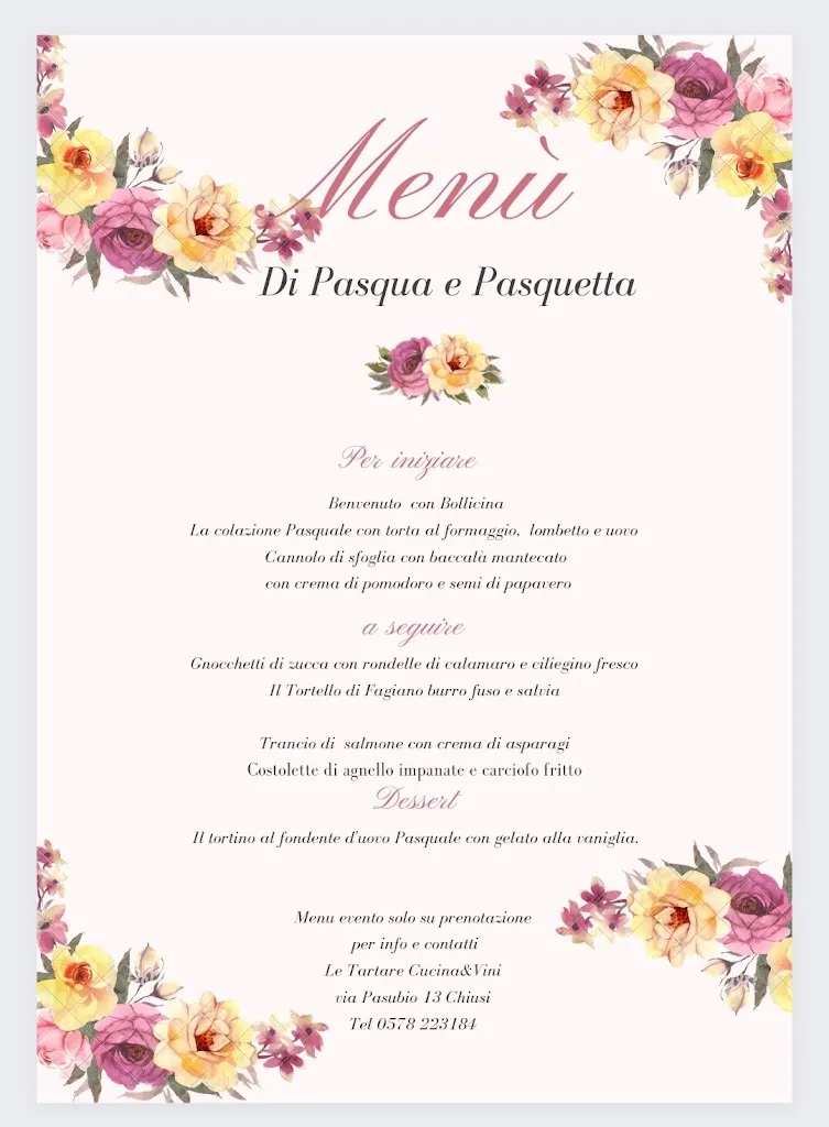 Menu_Le Tartare Cucina & Vini Chiusi Scalo_Cetona_image_1