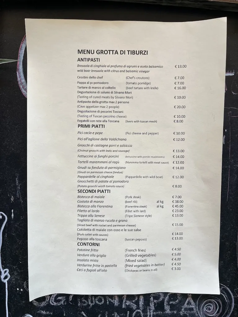 Menu_Restaurant Wine Bar - CAVE TIBURZI_Chiusdino_immagine_1
