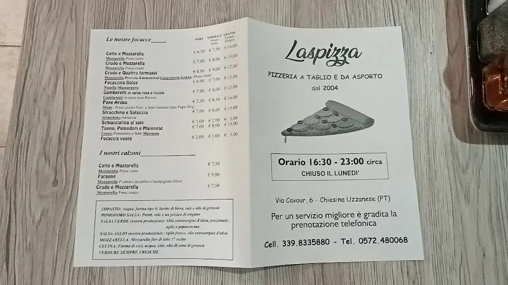 Menu_Pizzeria LASPIZZA pizza al taglio e da asporto_Chiesina Uzzanese_image_2