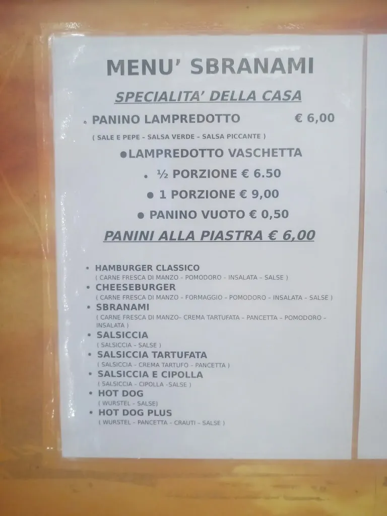 Menu_Lampredotto Sbranami - pizzeria a taglio -Paninoteca - focacce_Civitella Marittima_image_1