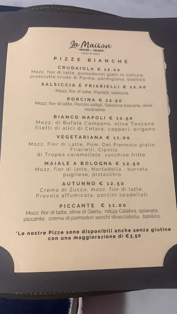 Menu_Ristorante La Maison - Pizza e Pesce_Empoli_image_1