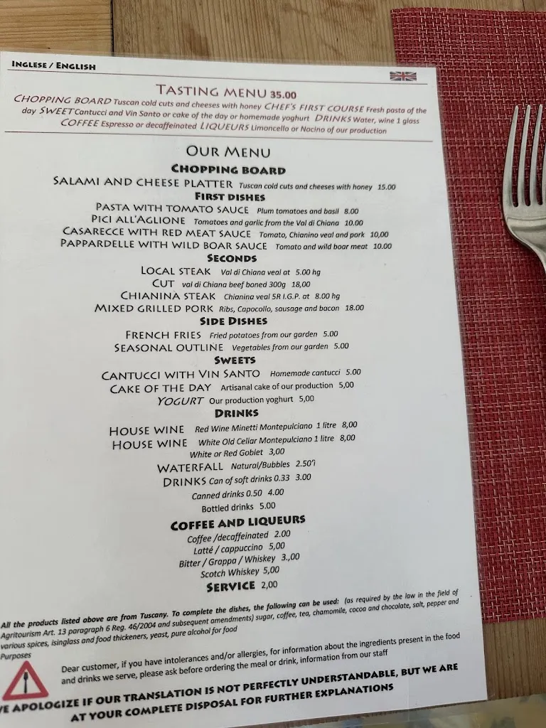 Menu_Az. Agrituristica Poggio San Piero_Foiano della Chiana_image_3